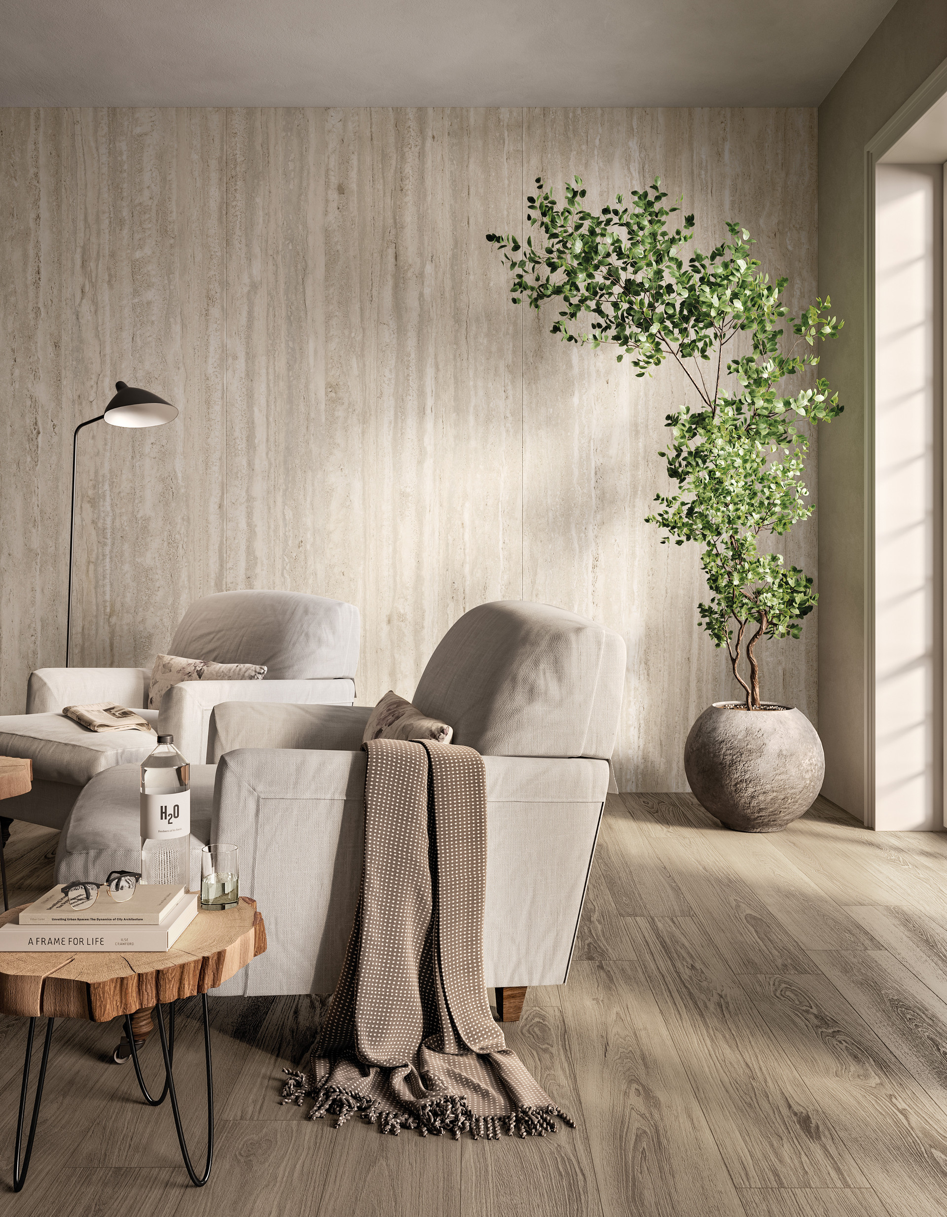Mirage elysian ey 07 travertino light – elegancja naturalnego trawertynu - Multiwnętrza