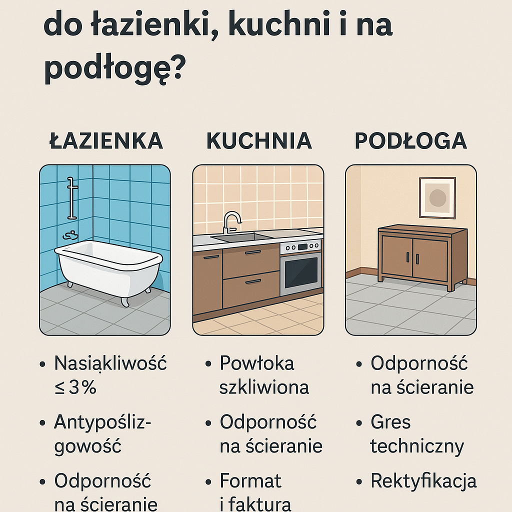 Jak wybrać płytki ceramiczne do łazienki, kuchni i na podłogę? - Multiwnętrza