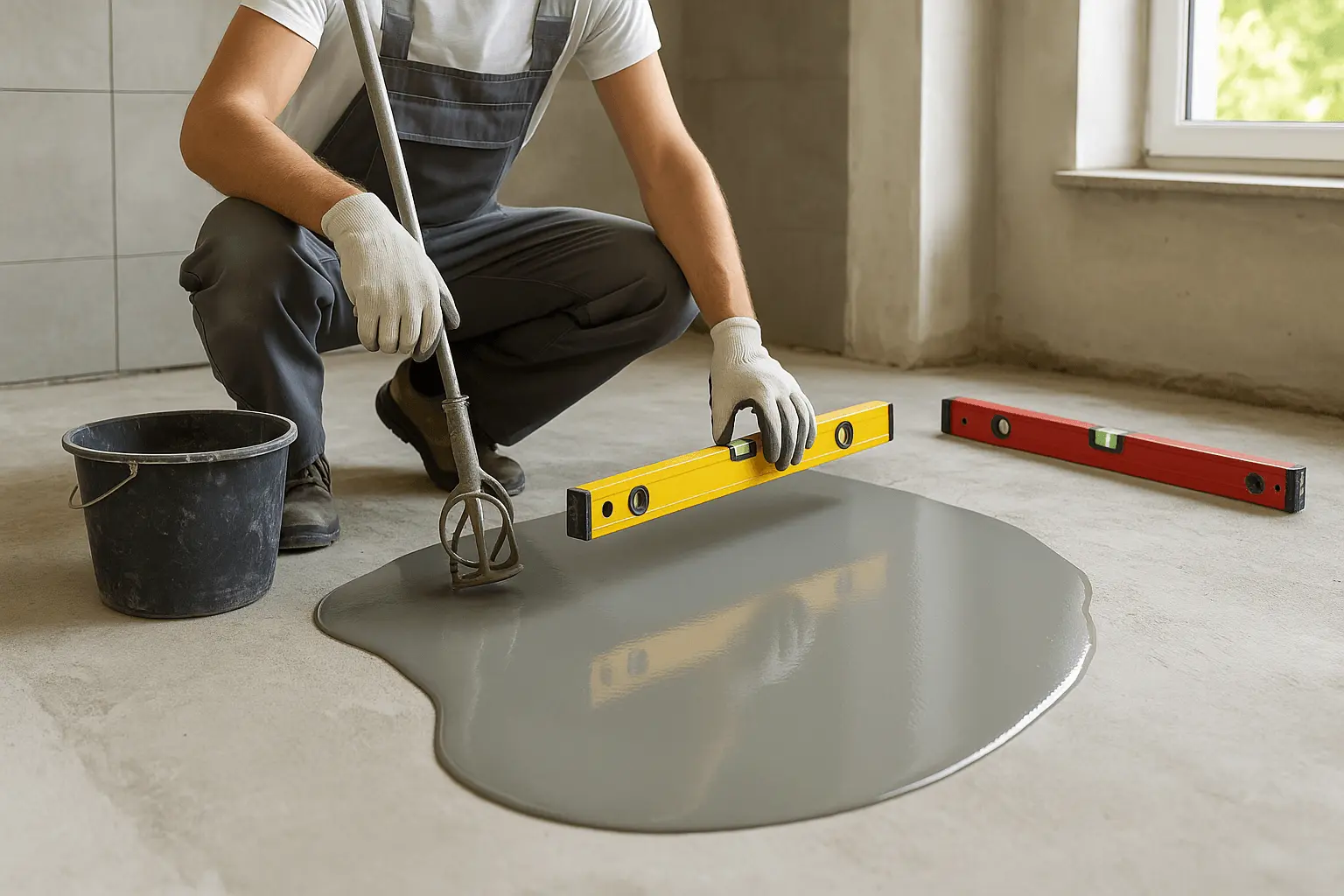 grafika o przygotowaniu podłoza pod płytki