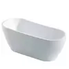 Biała owalna wanna akrylowa wolnostojąca