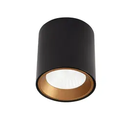 Maxlight tub c0211 lampa sufitowa okrągła czarna + pierścień ozdobny złoty rc0155/c0156 gold
