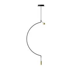 Axolight Liaison G1 54cm Lampa Wisząca Czarno-Złota