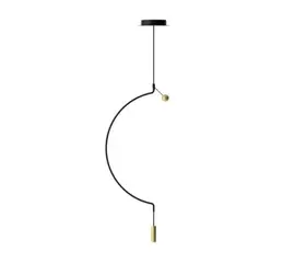 Axolight Liaison M1 46cm Lampa Wisząca Czarno-Złot