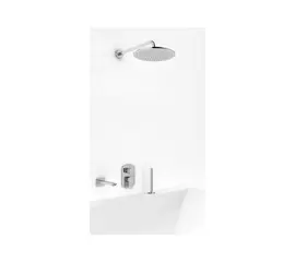 Kohlman Foxal Zestaw Wannowo-prysznicowy Podtynkowy z deszczownicą 35cm Chrom QW211FR35-009