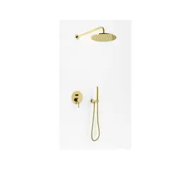 Kohlman Axel Gold Zestaw Prysznicowy Podtynkowy z deszczownicą 30cm Złoty QW210AGDR30