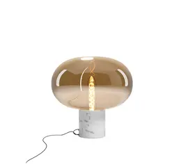 Maxlight t0056 lampa stołowa moonstone amber glass + white marble