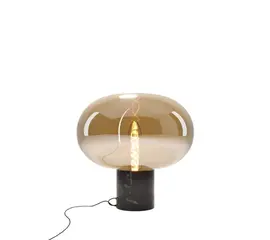 Maxlight t0058 lampa stołowa moonstone amber glass + black marble