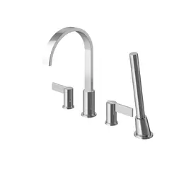 Kohlman Dexame Bateria Wannowa 4-otworowa z obrotową wylewką Chrom QB240D