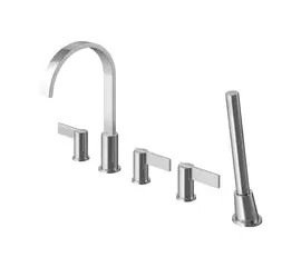 Kohlman Dexame Bateria Wannowa 5-otworowa z obrotową wylewką Chrom QB242D