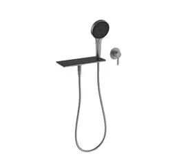 Mobi horizon archive gunmetal brushed bateria natryskowa z wylewką