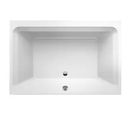 Prostokatna wanna biała z odpływem na srodku