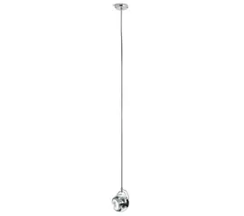 Chromowana lampa wisząca z kulistą oprawą