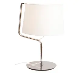 Maxlight chicago t0030 lampa stołowa chrom/biały abażur