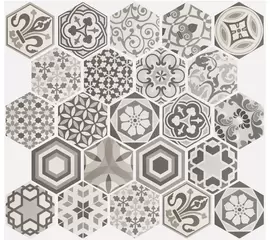 Equipe Hexatile Mate Harmony B&W  17,5 x 20  płytka gresowa matowa