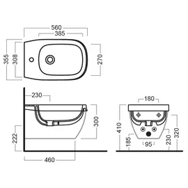 Hatria Abito 56x35,5cm Bidet Wiszący