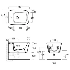 Simas Evolution 52x37cm Bidet wiszący z zestawem mocującym