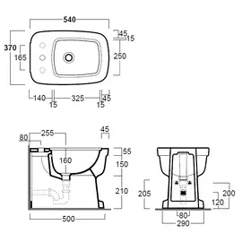 Simas Evolution 54x37cm Bidet Stojący