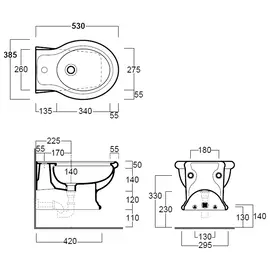 Simas Lante 53x38,5cm Bidet Wiszący