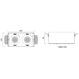 Dobac Baltic Trimless Double Heads Black 2x8W KT6645-2-BK Oprawa podtynkowa