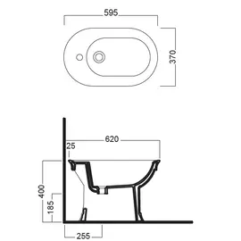 Hatria Dolcevita 59,5x37cm Bidet stojący biały