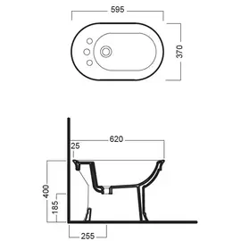 Hatria Dolcevita 59,5x27cm Bidet stojący z trzema otworami biały