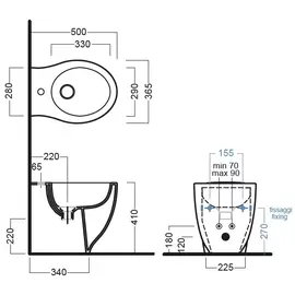 Hatria Le Fiabe 50x36,5cm Bidet stojący biały