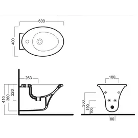 Hatria Sculture 60x40cm Bidet podwieszany biały