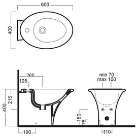 Hatria Sculture 60x40cm Bidet stojący biały