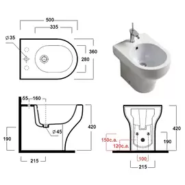 Olympia Ceramica Clear 50x36cm Bidet stojący biały