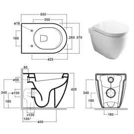 Olympia Ceramica Nicole 55x37cm Muszla stojąca biała