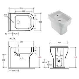 Olympia Ceramica Synthesis 50x36cm Bidet stojący biały