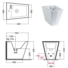 Olympia ceramica crystal 52x40cm bidet stojący biała