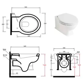 Olympia Ceramica Impero 53x39cm Muszla podwieszana biała