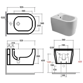 Olympia Ceramica TuttoEVO 53x36cm Bidet podwieszany biały