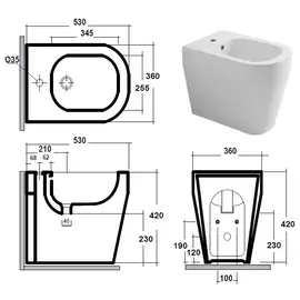 Olympia Ceramica TuttoEVO 53x36cm Bidet stojący biały