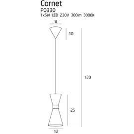 MAXLIGHT Cornet P0330 lampa wisząca 1 LEDMAXLIGHT Cornet P0330 lampa wisząca 1 LED