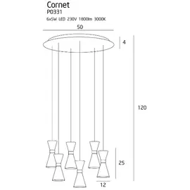 MAXLIGHT Cornet P0331 lampa wisząca 6 LED