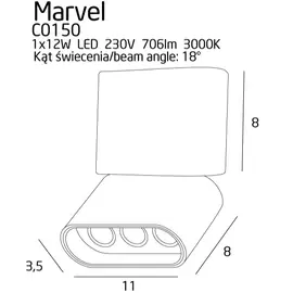 MAXLIGHT Marvel C0150 lampa sufitowa/plafon czarny