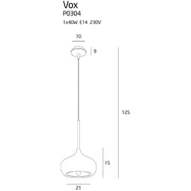 MAXLIGHT Vox P0304 lampa wisząca chrom