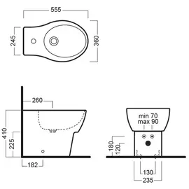 Hatria Nido 55,5x36cm Bidet stojący biały