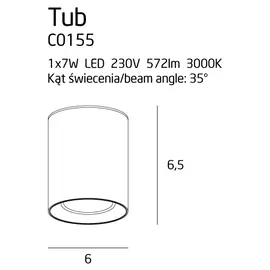 MAXLIGHT Tub C0155 plafon okrągły biały
