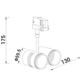 DOBAC OTIUM GU10 DOUBLE HEAD TRACK WHITE MHT8141-WH