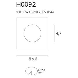 SQUARE H0092 OPRAWA HALOGENOWA BIAŁA