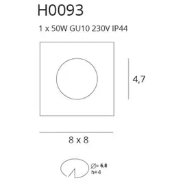 SQUARE H0093 OPRAWA HALOGENOWA CZARNA