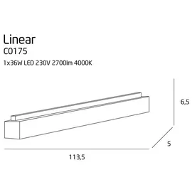 MAXLIGHT Linear C0175 lampa sufitowa/plafon czarny DARMOWA WYSYŁKA W 24h