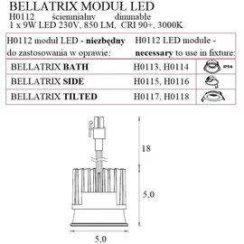 MAXLIGHT Bellatrix H0112 Moduł świetlny LED Module ściemnialny do opraw wpustowych Bellatrix DARMOWA WYSYŁKA W 24h