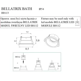 MAXLIGHT Bellatrix H0113 Oprawa wpustowa Bath biała IP54 do modułu świetlnego Bellatrix DARMOWA WYSYŁKA W 24h