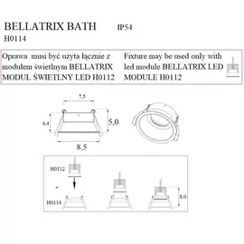 MAXLIGHT Bellatrix H0114 Oprawa wpustowa Bath czarna IP54 do modułu świetlnego Bellatrix DARMOWA WYSYŁKA W 24h