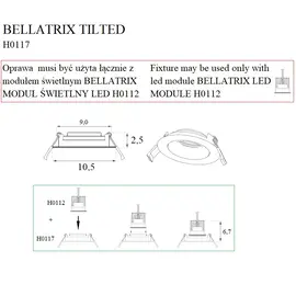 MAXLIGHT Bellatrix H0117 Oprawa wpustowa Tilted biała IP20 do modułu świetlnego Bellatrix DARMOWA WYSYŁKA W 24h