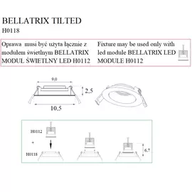 MAXLIGHT Bellatrix H0118 Oprawa wpustowa Tilted czarna IP20 do modułu świetlnego Bellatrix DARMOWA WYSYŁKA W 24h